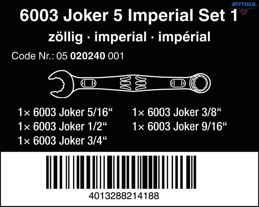 WERA 05020228001 Комплект звездогаечни ключове 6003 Joker, 8-13 мм (4 части)