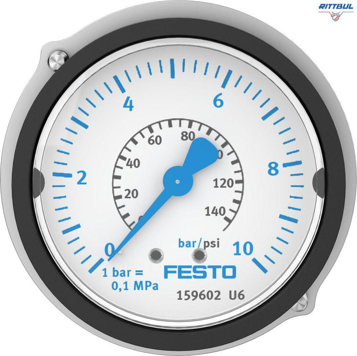 FESTO 159602 Манометър с фланцово закрепване FMA-63-10-1/4-EN