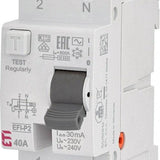 ETI 002061212 Дефектнотокова защита 2p 40А тип AC, 30mA