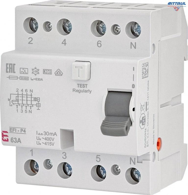 Дефектнотокова защита 4p 63А тип A, 30mA