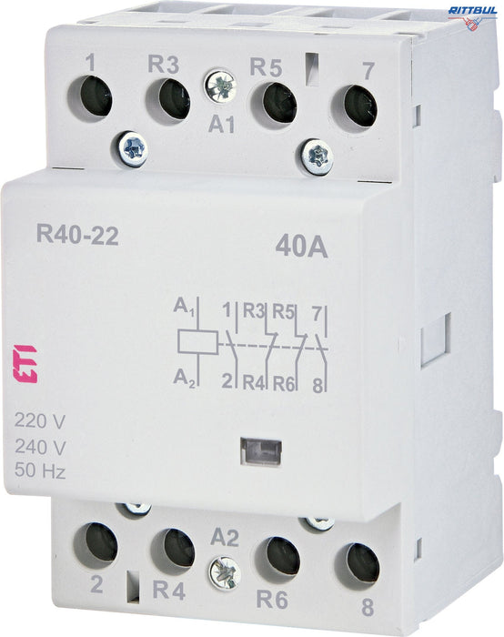 ETI 002463430 Модулен контактор 4P 3модула 40А 2NO+2NC 230 V AC