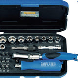 HEYTEC 50829301783 Комплект тресчотка 1/4“ с въртяща глава, битове и вложки (22 части)