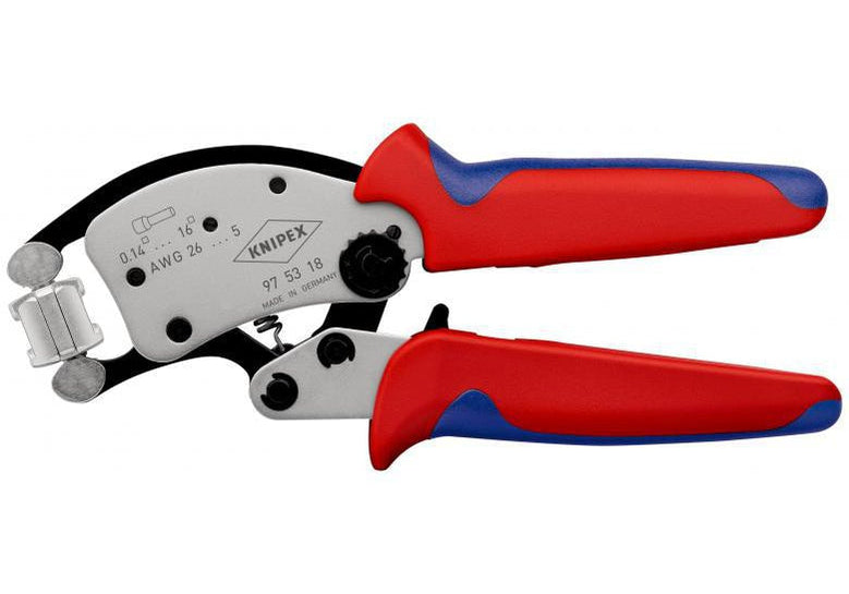 KNIPEX 97 53 18 Twistor®16 Саморегулиращи се клещи за кримпване на телени накрайници с въртяща се глава на матрицата - Rittbul