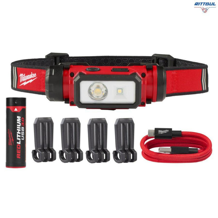 MILWAUKEE 4933479963 Акумулаторен челник с USB кабел L4HL2-301 RECHAR. HEADLAMP XXX