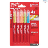 MILWAUKEE 48223206 Комплект цветни маркери Milwaukee INKZALL Highlighters Coloured - 5 бр.
