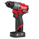Акумулаторен винтоверт MILWAUKEE 4933479870, M12FPD2-602X PERCUSSION DRILL GEN 3, 2 бат. х 6.0 Ah, зарядно, куфар, 45 Nm