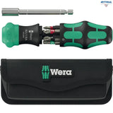 Отвертка ръкохватка с тресчотка и битове Wera Kraftform Kompakt 28 RA 05051520001 - 6 части в калъф