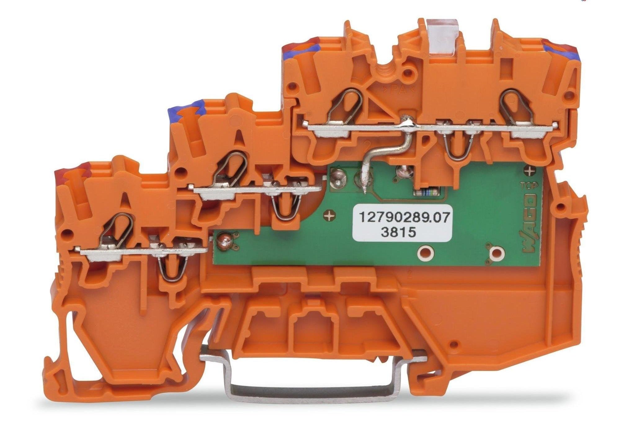 WAGO 2000-5372/1102-953 3-проводна захранваща клема със сензор; LED (зелен); 1 mm2; оранжев - Rittbul