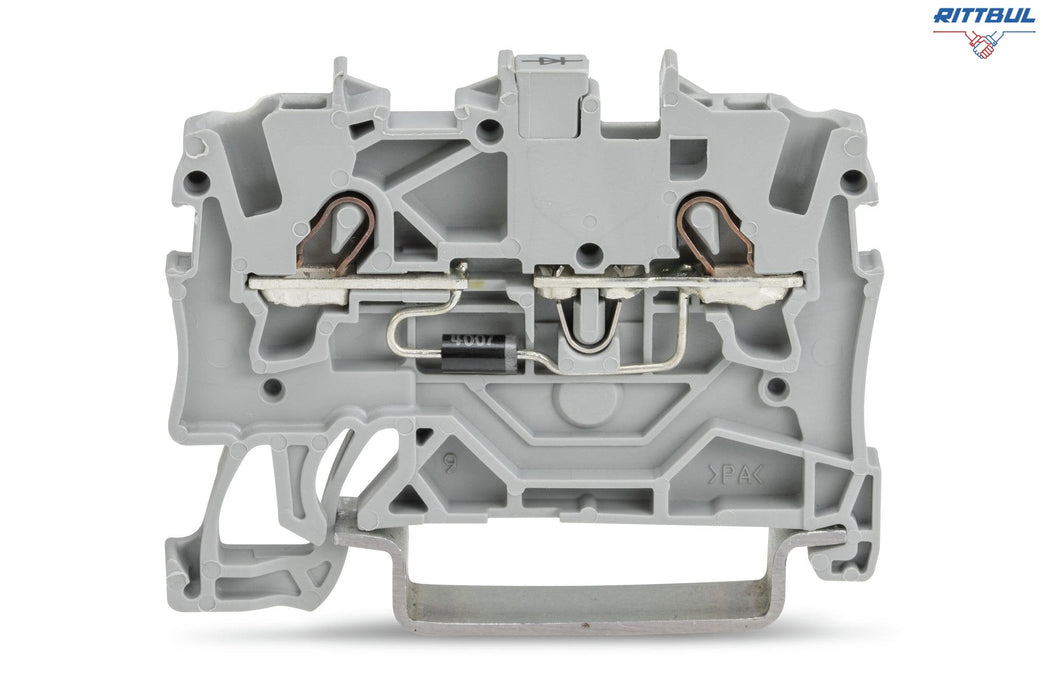 WAGO 2001-1211/1000-410 2-проводникова клема с диод 1N4007; анод, лява страна - Rittbul
