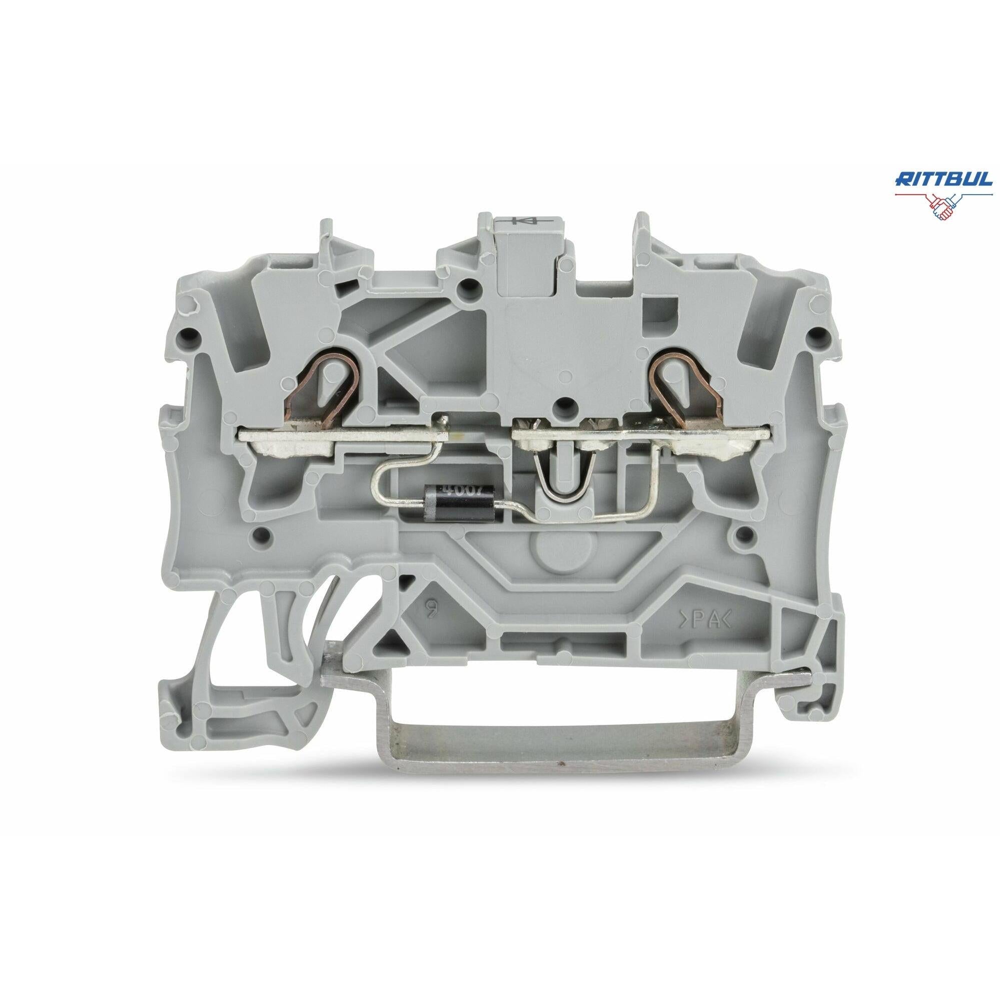 WAGO 2001-1211/1000-411 2-проводникова клема с диод 1N4007; анод, дясна страна - Rittbul