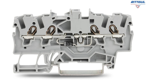 WAGO 2001-1411/1000-411 4-проводникова клема с диод 1N4007; анод, дясна страна - Rittbul