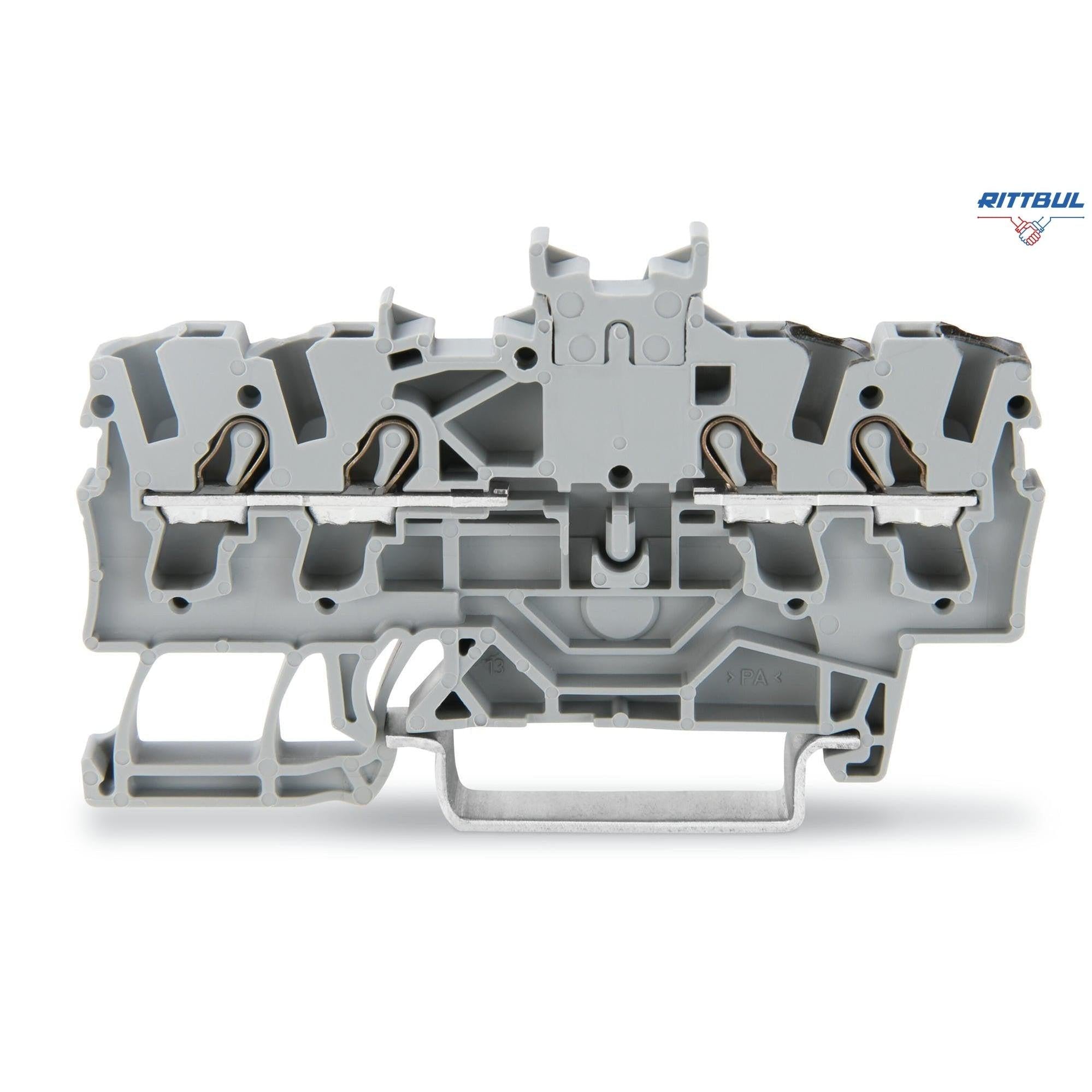 WAGO 2002-1441 Рвдова клема с двоен потенциал; с двоен, централен слот за маркери, ; 2,5 mm2 - Rittbul
