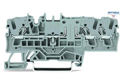 WAGO 2002-1761 3-проводна базова клема за DIN шина 35 x 15 мм 35 x 7.5; 2,5 mm2 - Rittbul