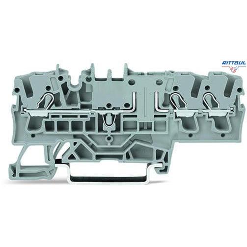 WAGO 2002-1761 3-проводна базова клема за DIN шина 35 x 15 мм 35 x 7.5; 2,5 mm2 - Rittbul