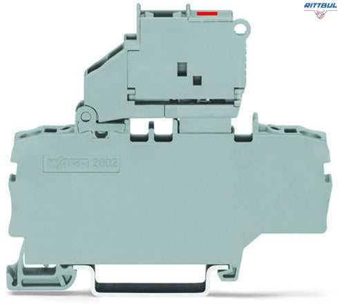 WAGO 2002-1911/1000-836 2-проводна клема за миниатюрен метричен предпазител 5x20мм; с LED индикация, с допълн.замостване ; 230 V - Rittbul