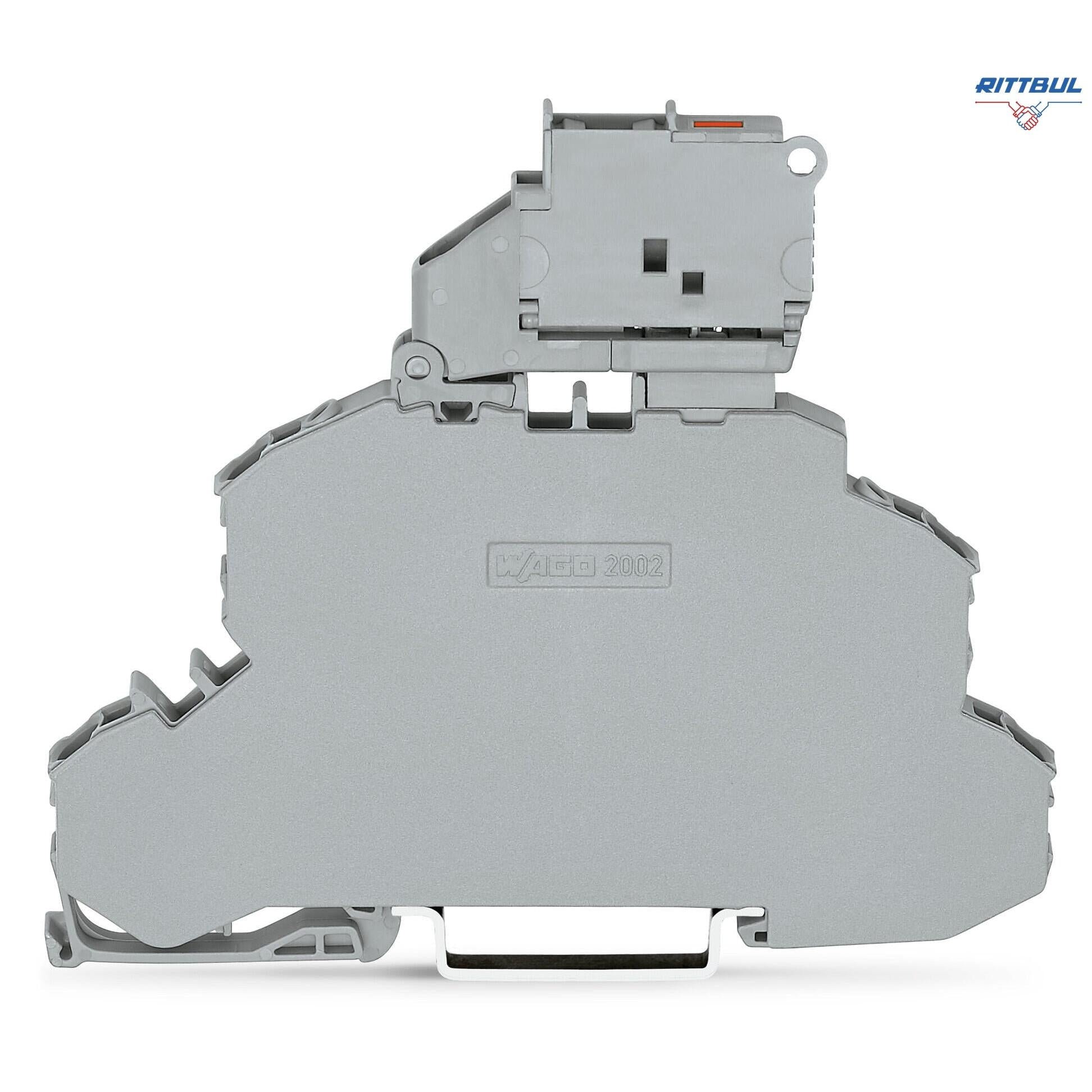 WAGO 2002-2611 Двуетажна клема с предпазител; с подвижен държач за предпазител; Екранирана клема/клема с предпазител; за миниатюрен метр. предп - Rittbul