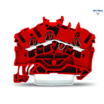 WAGO 2002-6303 Редова клема 2,5мм, 3Р със странична маркировка, червена - Rittbul