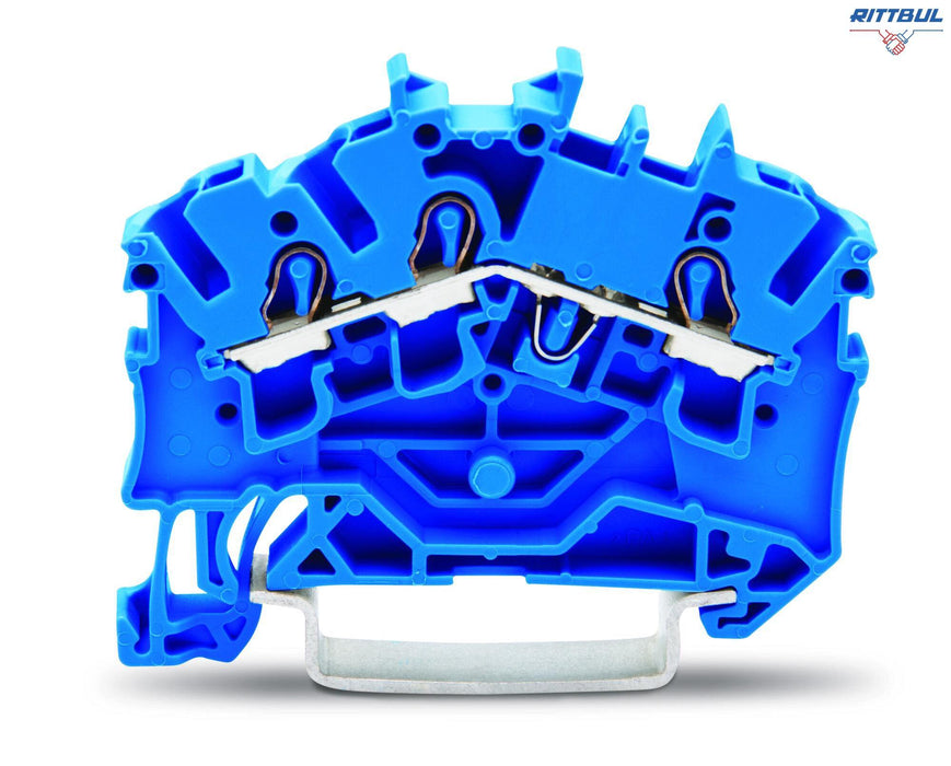 WAGO 2002-6304 Редова клема 2,5мм, 3Р със странична маркировка, синя - Rittbul