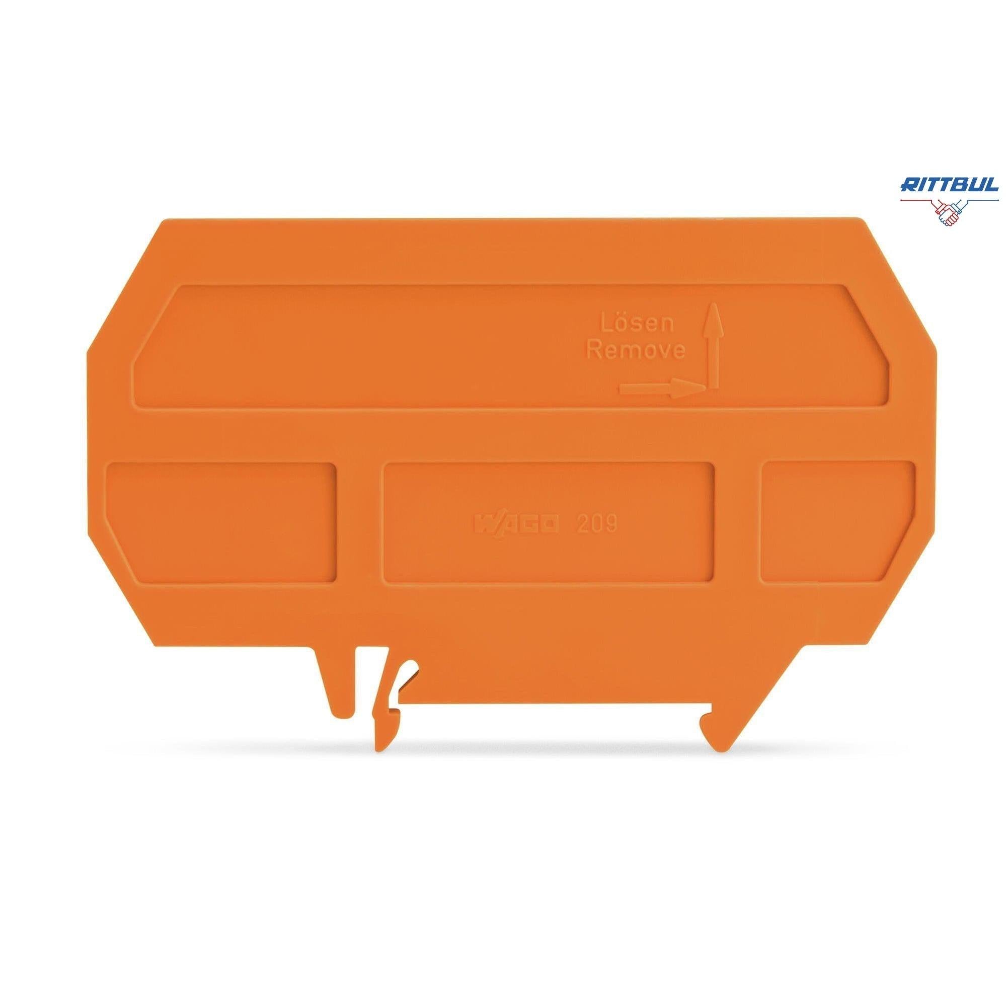 WAGO 209-190 Сепаратор за Ex e/Ex i приложения; 3 mm дебелина; 90 mm ширина; оранжев - Rittbul