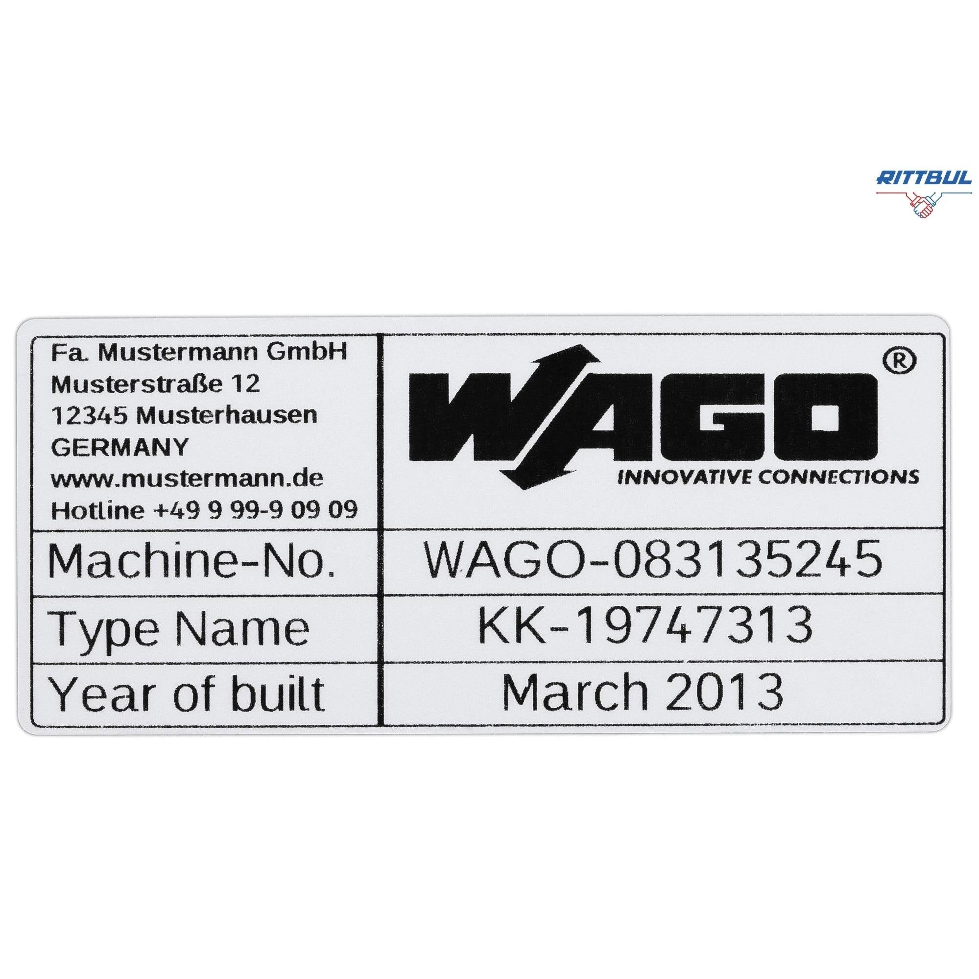 WAGO 210-802 Етикет, самозалепващ, 33 x 70 mm, полиестер, сребърен, 500 бр./ ролка - Rittbul