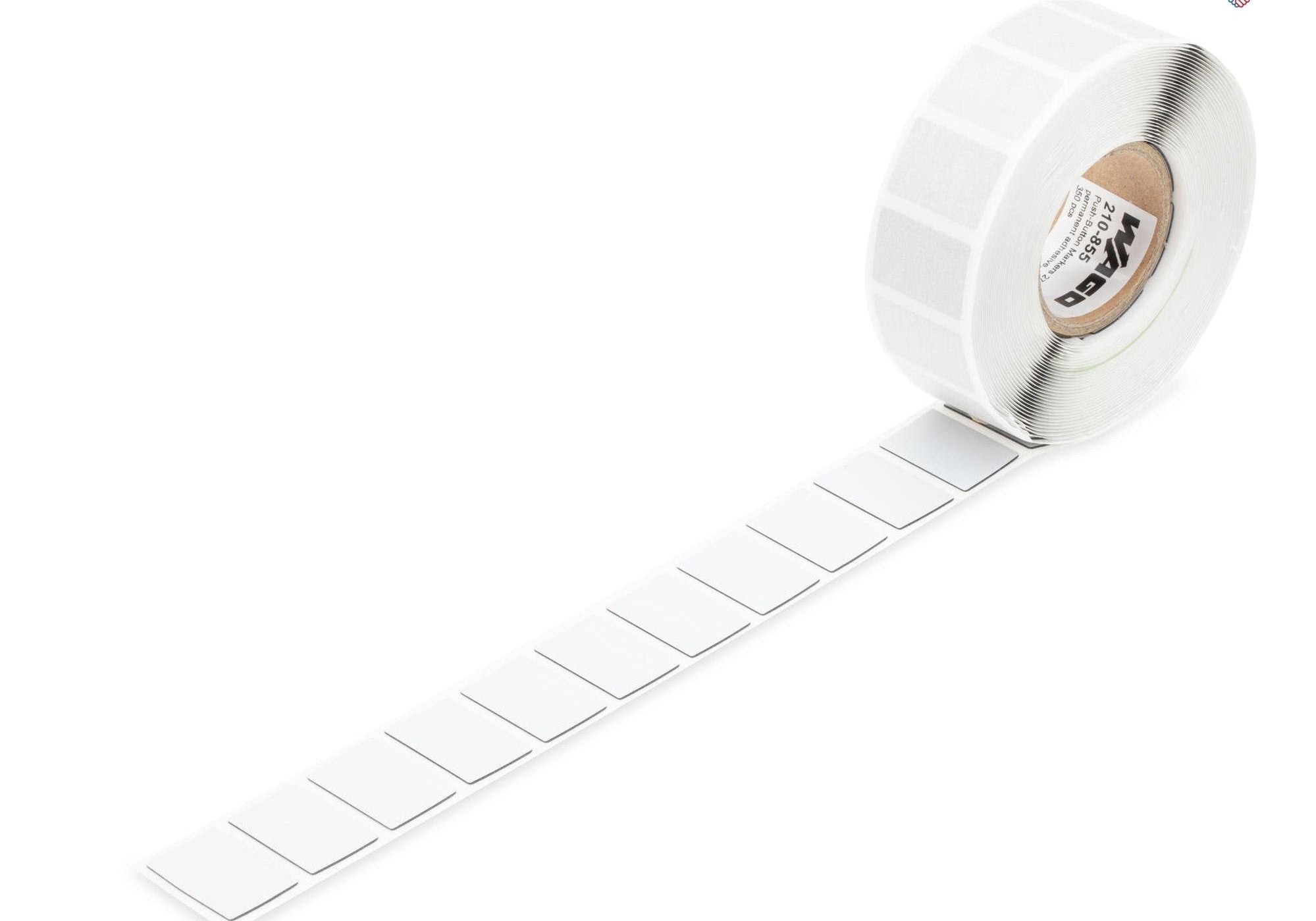 WAGO 210-855 Етикет за бутон, 27 x 18 mm, полиестер, с лепило, сребърен, 350 бр./ ролка - Rittbul