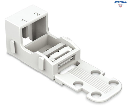 WAGO 221-502 Монтажен адаптер; за 2-проводни клеми; Серия 221 - 4 mm2; за винтов монтаж; бял - Rittbul