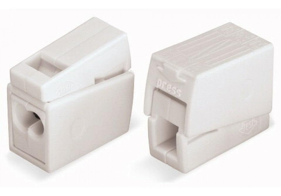 WAGO 224-112 Клема за осветителна инсталация, 2 x 1-2,5 mm2; 0,5-2,5 mm2, бяла - Rittbul