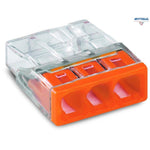 WAGO 2273-203 : Разклонителна Клема за твърд проводник, 3 проводна, оранжева, 0,5-2,5 mm2 (100 броя в опаковка) - Rittbul