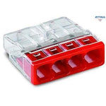 WAGO 2273-204 : Разклонителна Клема за твърд проводник, 4 проводна, червена, 0,5-2,5 mm2 (100 броя в опаковка) - Rittbul