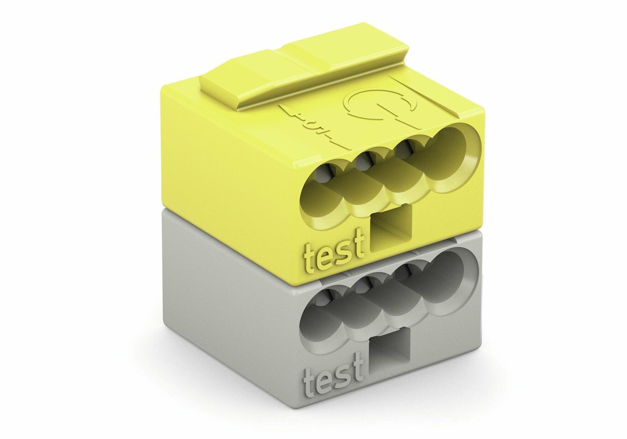 WAGO 243-212 4-conductor modular PCB connector; for individual solder pins; for KNX; 0.8 mm O; Pin spacing 5.75 mm; 2-pole; light gray/yellow - Rittbul