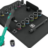 WERA 05005530001 Комплект тресчотка WERA Zyklop Comfort 3/8“ с вложки Impaktor 8 -24 мм (16 части)
