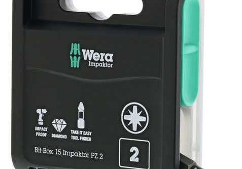 WERA 05057763001 Битове в Bit-Box 15 Impaktor PZ2 х 25 мм (15 бр. в опак.) - Rittbul