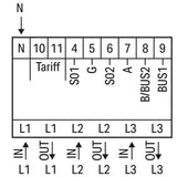 Електромер WAGO 879-3000 за директно свързване; 65A; 3x230/400V; 50Hz; Modbus® и M-Bus; 2 x S0 interface; 4PU