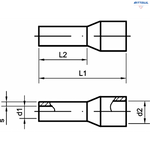 Изолирани червени кабелни гилзи DRUSEIDT 1мм2 10мм - 100 броя 