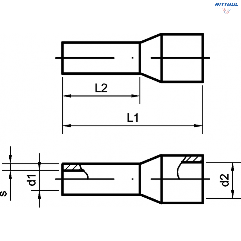 Изолирани червени кабелни гилзи DRUSEIDT 1мм2 10мм - 100 броя 