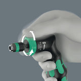 Отвертка-ръкохватка с тресчотка и битове Wera Kraftform Kompakt Pistol RA-R 1 - в калъф с 6 бита