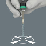 Отвертка-ръкохватка с тресчотка и битове Wera Kraftform Kompakt Pistol RA-R 1 - в калъф с 6 бита