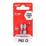 MILWAUKEE 4932430852 Накрайник Impact S/Bit ShW PH2 25mm - 2 броя