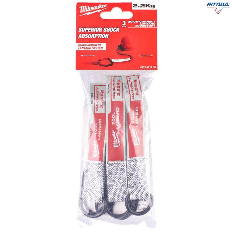 Осигурително въже за инструменти Milwaukee 3 броя в опаковка - късо 2.25 кг