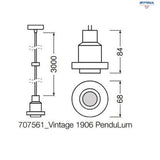 Висящо тяло LEDVANCE 4058075800649 за ретро лампи Е27 и кабел 3м, черно