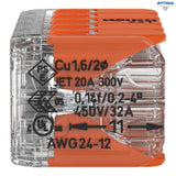 Инсталационна клема с лост Wago 221-420 до 4 mm2 (15 бр. в опаковка)