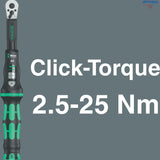 WERA 05004180001 Bicycle Set Torque 1- Комплект за велосипеди с динамом. ключ 2.5-25 Nm х 1/4“