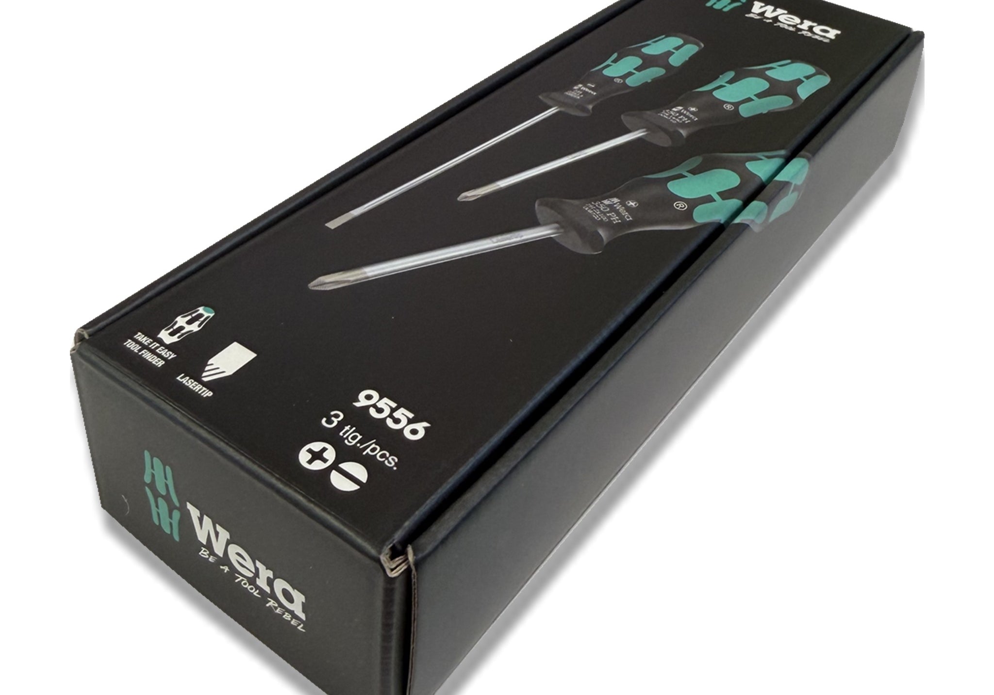 Лимитиран комплект отвертки WERA Kraftform, 3 части, с Lasertip връх и подаръчна опаковка сниман под наклон