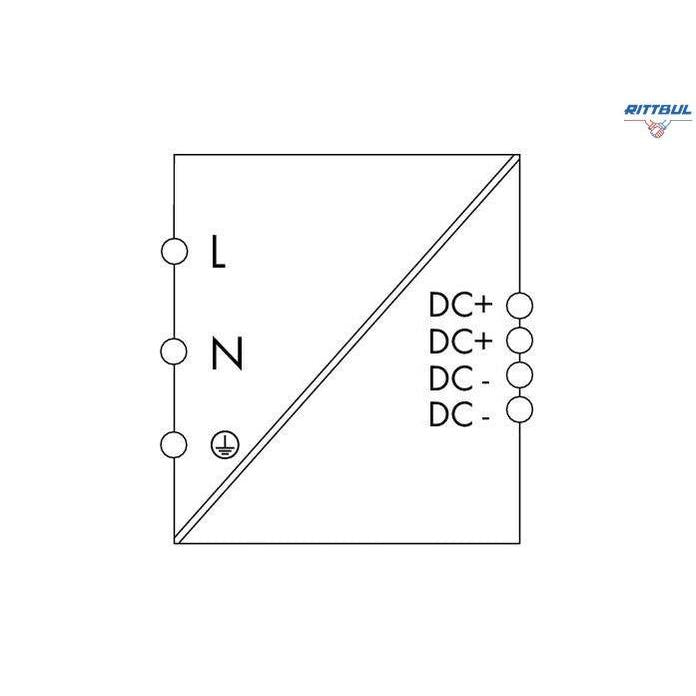 WAGO 787-1722 Импулсно захранване; Eco; 1-фазен; с перфориран корпус Изходно напрежение 24 VDC; изходен ток 5 A; DC-OK LED - Rittbul