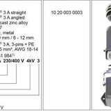 HARTING 10200030003 Комплект индустриален конектор, 4 пинов, ъглова основа, Han-KIT 3AWM