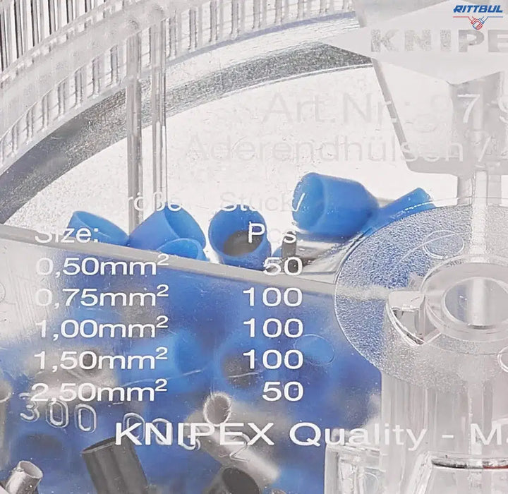 KNIPEX 97 99 906 Комплект изол. гилзи в пластмасова кутия (0.5 - 2.5 мм2)