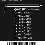 WERA 05022089001 Комплект шестостенни ключове Multicolour (9 бр.)