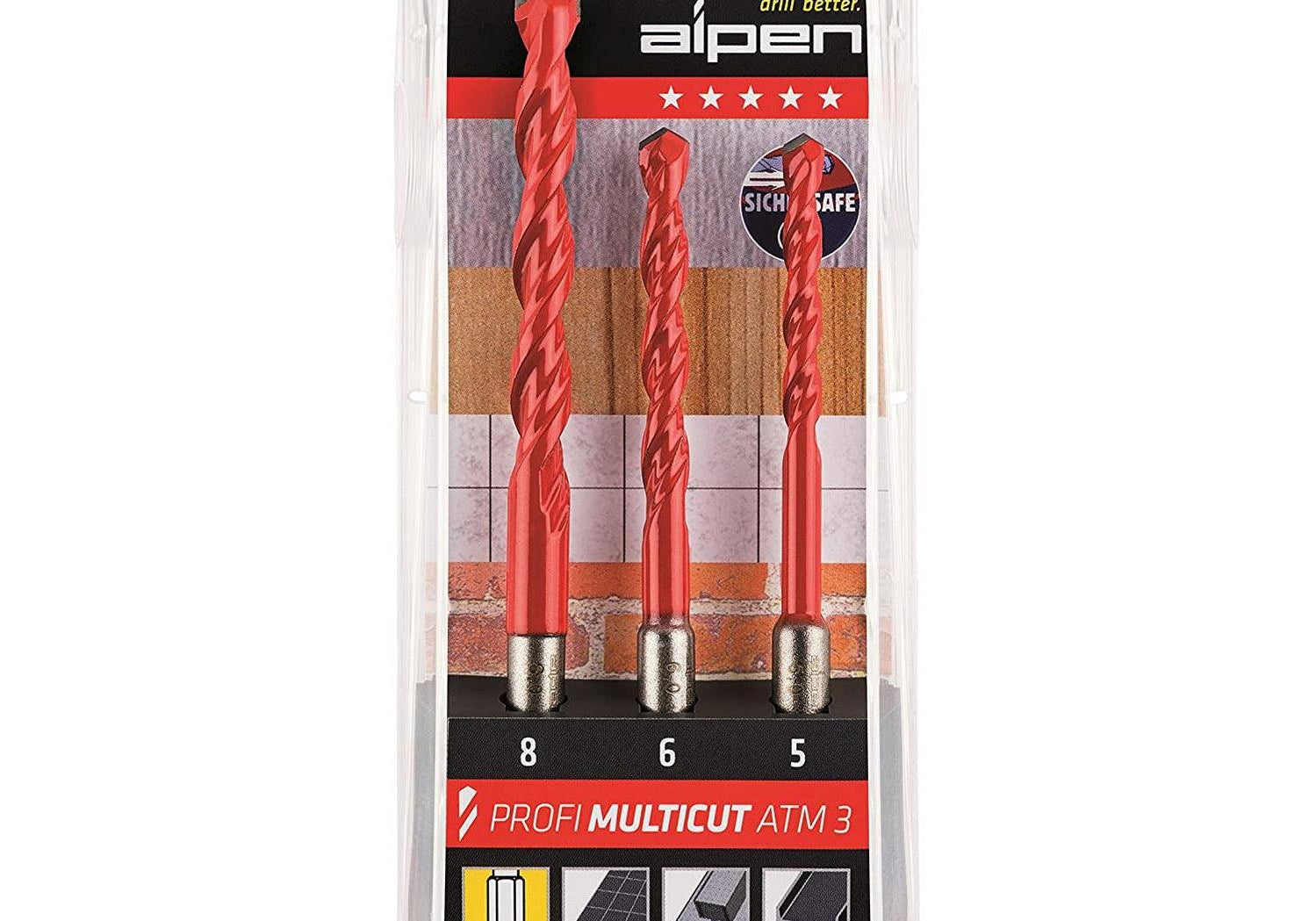 ALPEN 100803100 К-кт универсални свредла Profi Multicut 5/6/8 мм (3 части), 1/4“ - Rittbul
