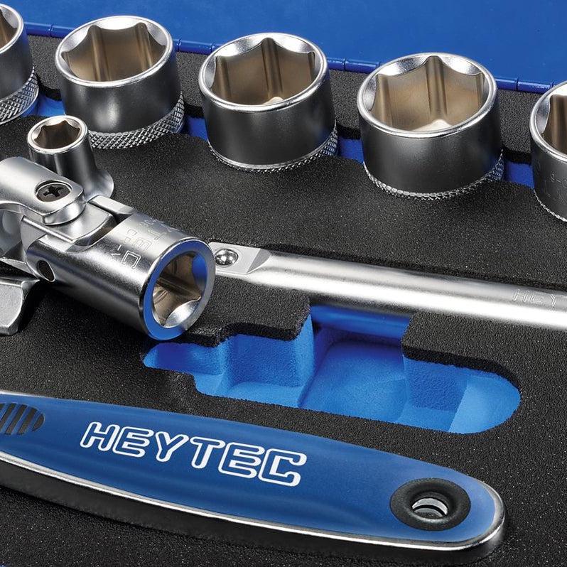 HEYTEC 50883301683 Комплект 2 бр. тресчотки 1/2 “ и 1/4`` с вложки и битове (61 части) - Rittbul