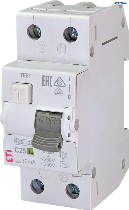 ETI 002173126 Дефектнотокова защита с автоматичен прекъсвач 2Р C25A тип AС 30mA - Rittbul